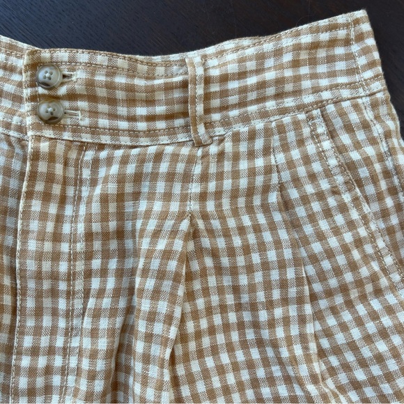 MADEWELL gingham linen shorts size 4 - Picture 2 of 6